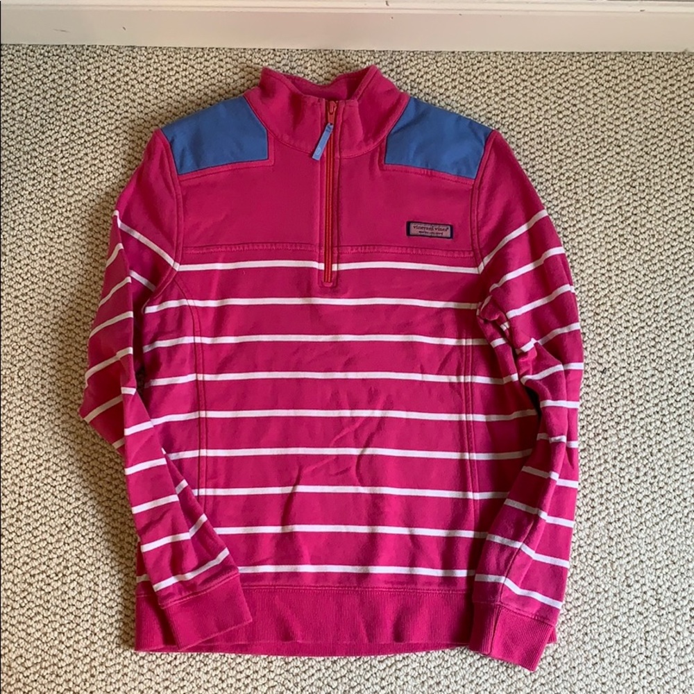 Women’s pink striped vineyard vines shep shirt
